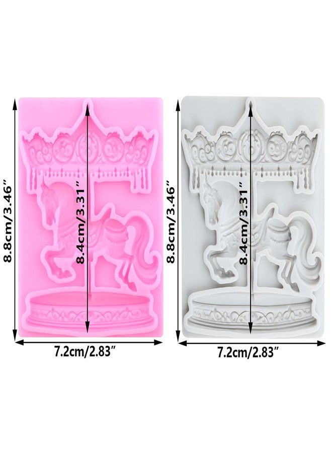 RFGHAC Carousel Fondant Silicone Molds for Cake Decorating Cupcake Topper Candy Chocolate Sugar Gum Paste Polymer Clay - Image 2