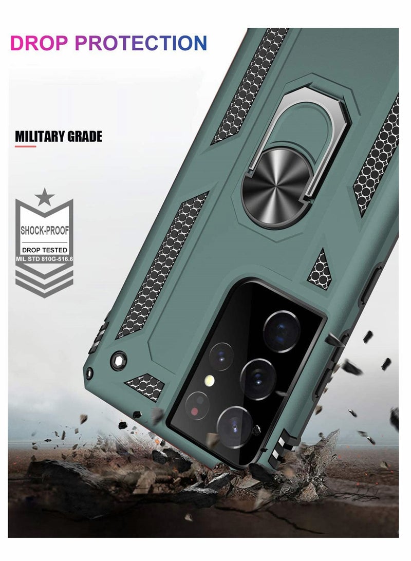 KASTWAVE حافظة لهاتف سامسونج S21 ألترا، غطاء عسكري مقاوم للصدمات وقوي التحمل، اجتاز اختبار السقوط من ارتفاع 16 قدمًا مع حامل مغناطيسي - Image 4