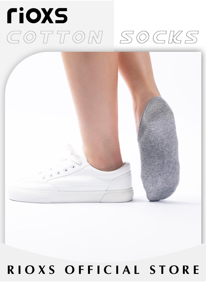 RIOXS - No Show Socks Set with 2 Basic Colors, 6 Pairs of Low-cut Liners Socks, Anti-slid Invisible Socks, High-quality Athletic Socks, Easy to Match Different Kinds of Shoes - Image 1