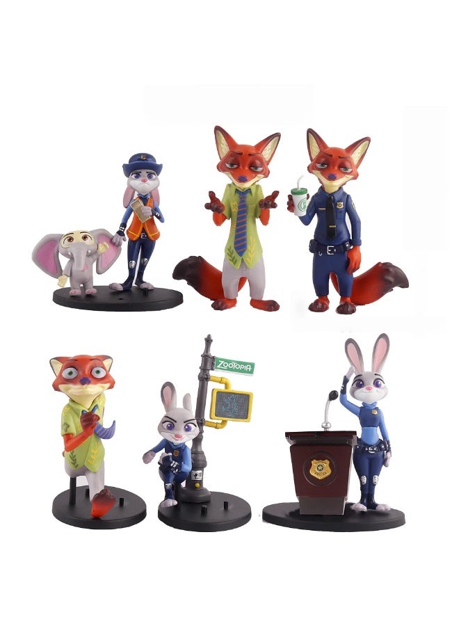 general Zootopia model desktop decoration Fox Nick Rabbit police officer Cartoon Blind box doll - Image 1