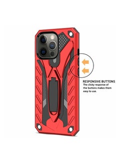 Bills iPhone 13 Pro Premium Armor Case Built-In Kickstand - Military-Grade Shockproof Protective Cover with Reinforced Corners (Red)  - Image 4