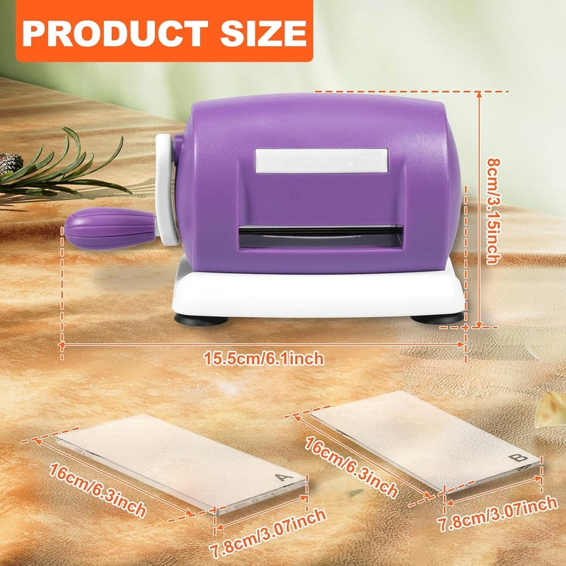windforgecraft Die Cutting Embossing Machine Die Cutting and Embossing Arts and Craft Machine Hand Cranked Art Manual Embossing Machine for Card Making Scrapbooking Stickering and Journaling (Purple) - Image 2