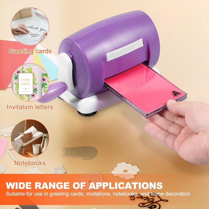windforgecraft Die Cutting Embossing Machine Die Cutting and Embossing Arts and Craft Machine Hand Cranked Art Manual Embossing Machine for Card Making Scrapbooking Stickering and Journaling (Purple) - Image 4