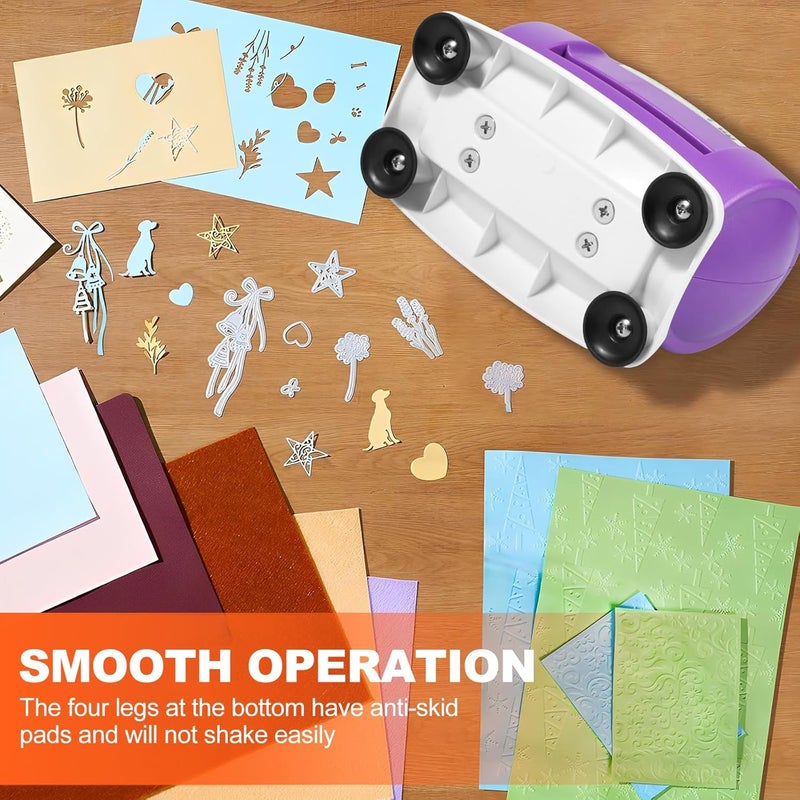 windforgecraft Die Cutting Embossing Machine Die Cutting and Embossing Arts and Craft Machine Hand Cranked Art Manual Embossing Machine for Card Making Scrapbooking Stickering and Journaling (Purple) - Image 3