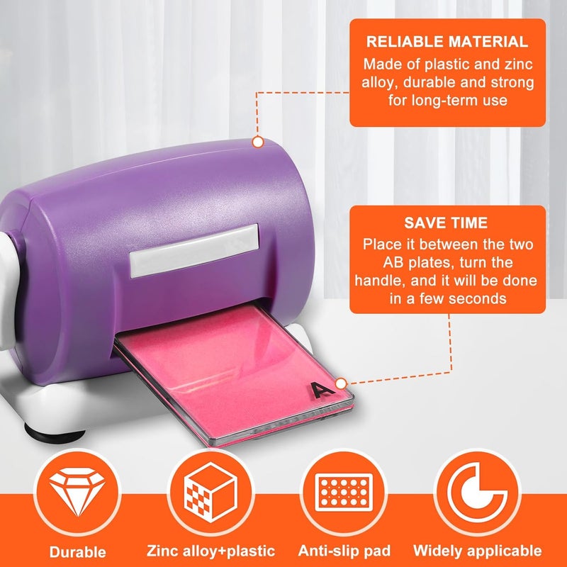 windforgecraft Die Cutting Embossing Machine Die Cutting and Embossing Arts and Craft Machine Hand Cranked Art Manual Embossing Machine for Card Making Scrapbooking Stickering and Journaling (Purple) - Image 5