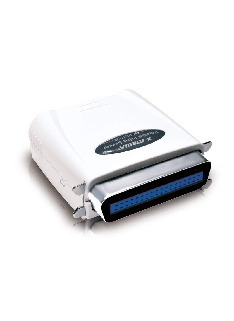 X-media X-MEDIA XM-PS110P 1-Port 10/100Mbps Fast Ethernet Parallel Print Server, Parallel Centronics Port Network Print Server  - Image 1