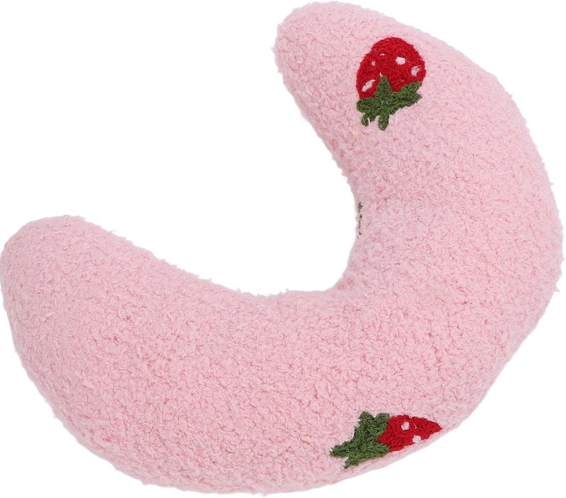Diverse operation compatible Dioche Dog Pillow Dog Pet U Shaped Pillow Comfortable Plush Fluffy Half Donut Neck for Home Yellow & Peach Pattern (Pink+Strawberry Pattern) Globally popular elegant design - Image 5