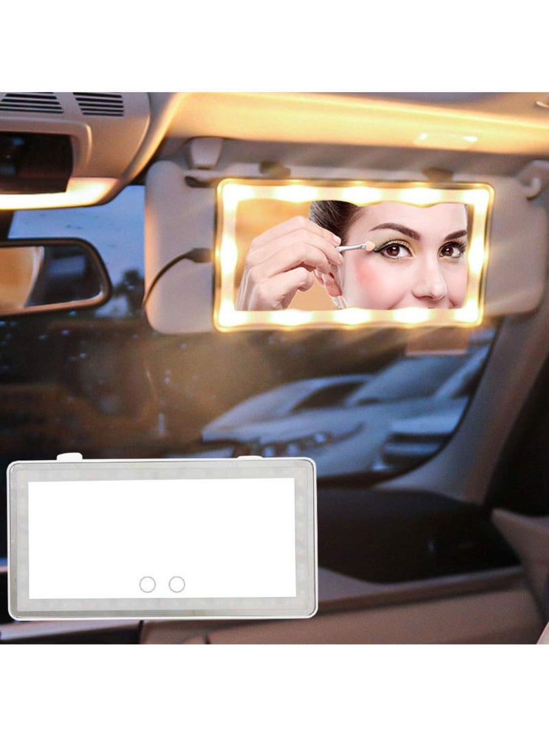 MUNTAQI Car Makeup Mirror Sun Visor Mirror with LED Light Supplement Rechargeable - Image 4