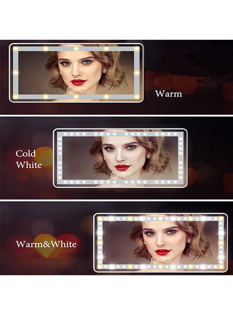 MUNTAQI Car Makeup Mirror Sun Visor Mirror with LED Light Supplement Rechargeable - Image 3