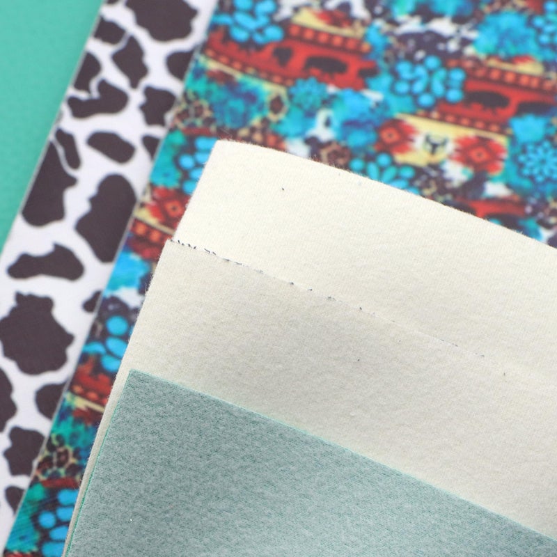 David accessories Cow Pattern Faux Leather Sheets Pattern Synthetic Leather Fabric Canvas Back 5 Pcs 7.7" x 12.9" (20 cm x 33cm) for DIY Earring Making Crafts (A) - Image 4