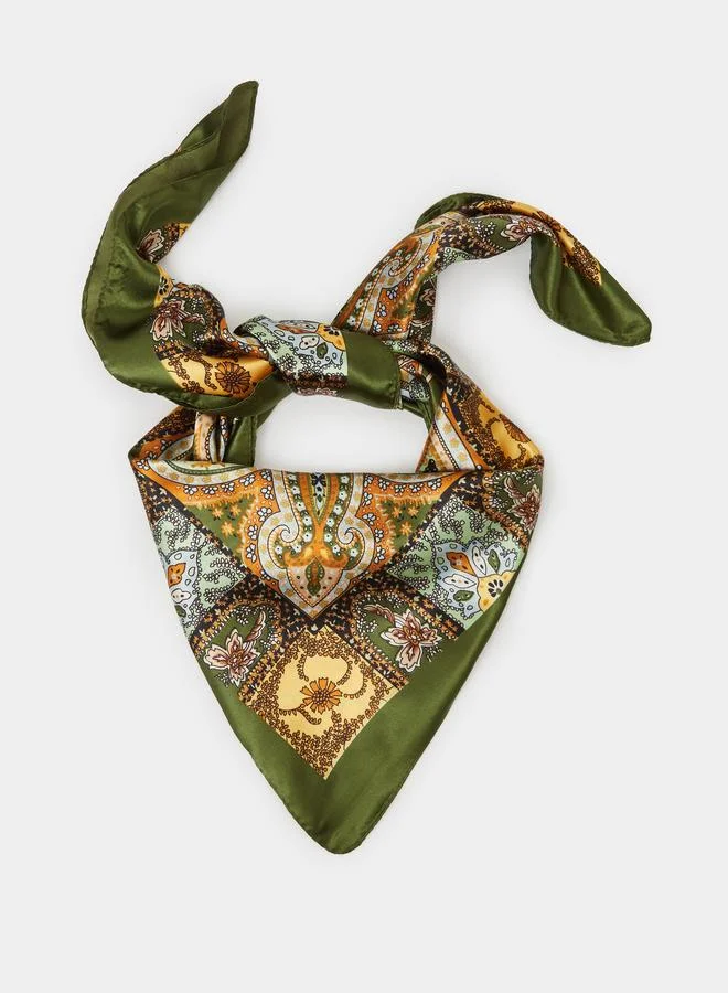 ستايلي Green Paisley Print Bandana