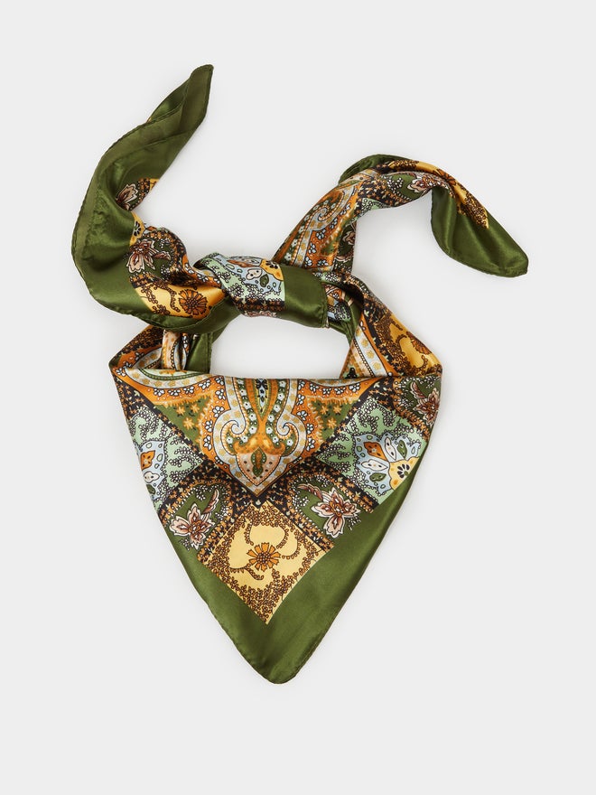 Styli Green Paisley Print Bandana - Image 1