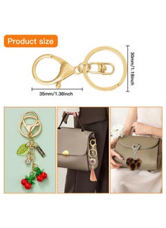 Oubaka 20Pcs Lobster Claw Clasps Keychain For Jewelry Making,Metal Lobster Clasp Lobster Claw Clasps Hook With Flat Split Keychain Ring With Swivel Trigger Clip For Purse Hardware,Diy Craft(4 Colors)  - Image 3