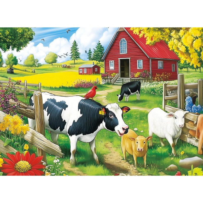 VOLUVOLU 300 Pieces Jigsaw Puzzles for Adults Pasture Cows Puzzle for Adults Children Seniors Brid Puzzle 300 Pieces Gift for Birthday Home Decor Fun for Family Entertainment205 15 Inch - Image 3