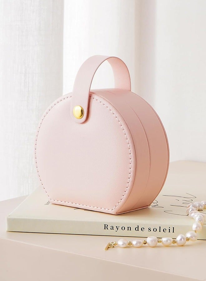 جيوان حفظة صغيرة من المجوهرات والقلائد والخواتم والأقراط ، مع منظم المحمولة مربع مجوهرات ، مجوهرات السفر الأساسية للنساء والفتيات ، الوردي - Image 4