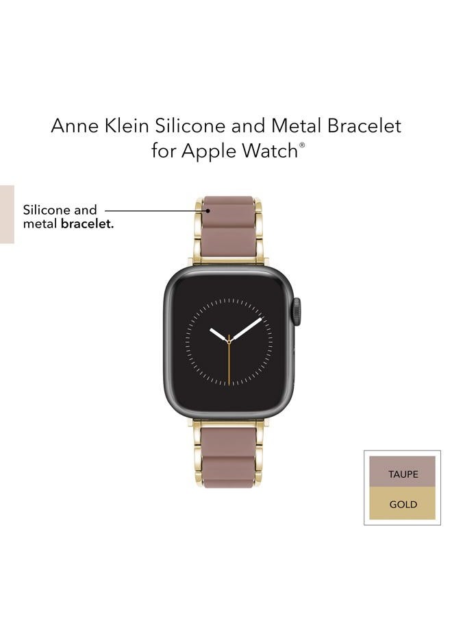 ANNE KLEIN Silicone Fashion Bracelet for Apple Watch, Secure, Adjustable, Apple Watch Replacement Band, Fits Most Wrists, Gray - Image 2