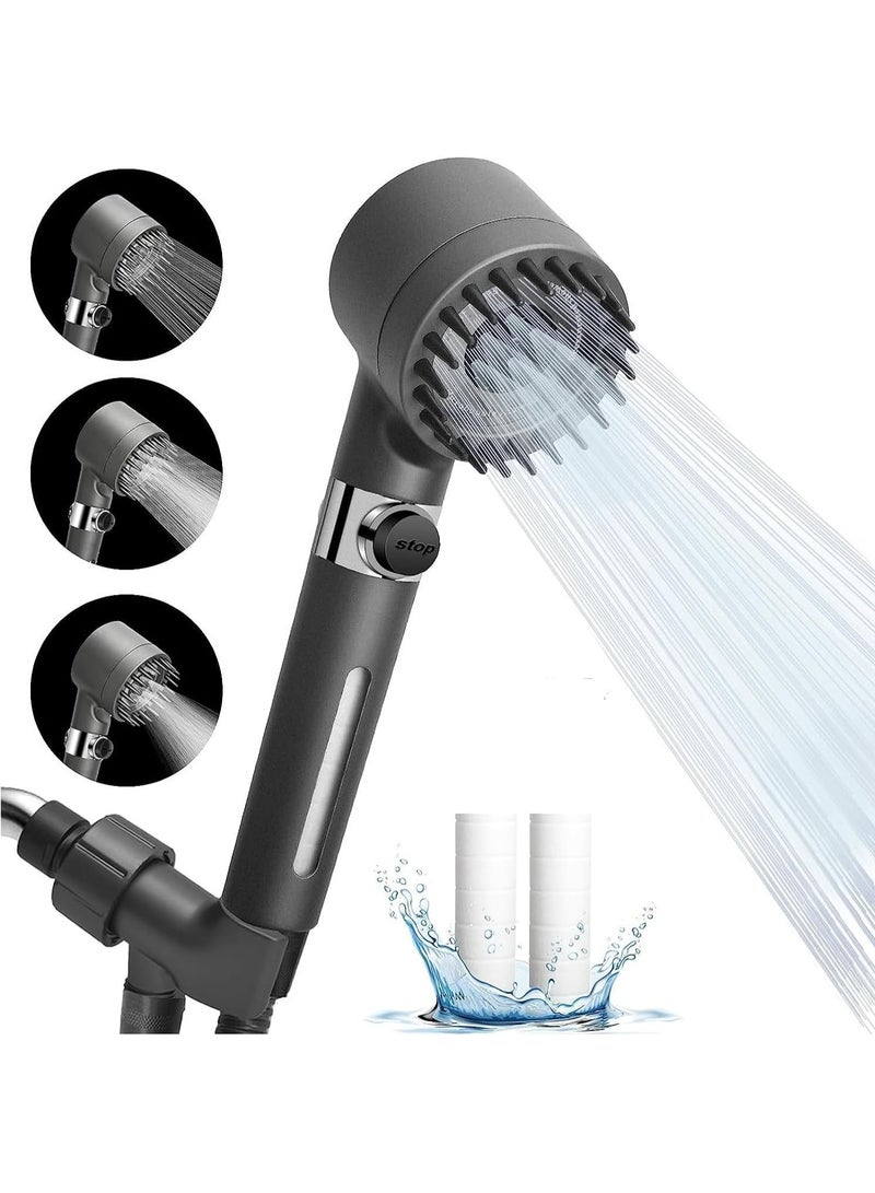 DubaiGallery High Pressure Shower Head,Multifunctional Massage Shower Head,Handheld Shower Head with Filter andWater Stop Button, for Skin & Hair Care, Tool Free Installation  - Image 1