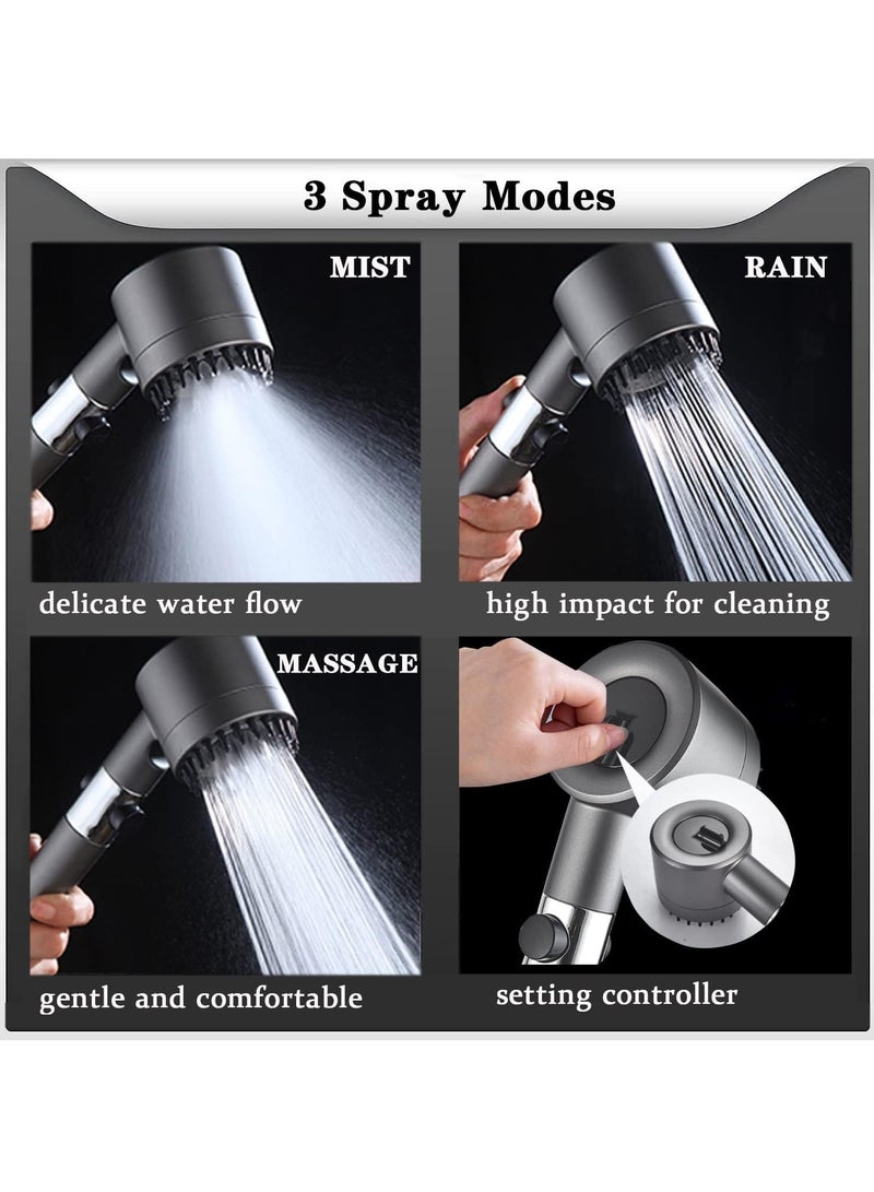 DubaiGallery High Pressure Shower Head,Multifunctional Massage Shower Head,Handheld Shower Head with Filter andWater Stop Button, for Skin & Hair Care, Tool Free Installation  - Image 4