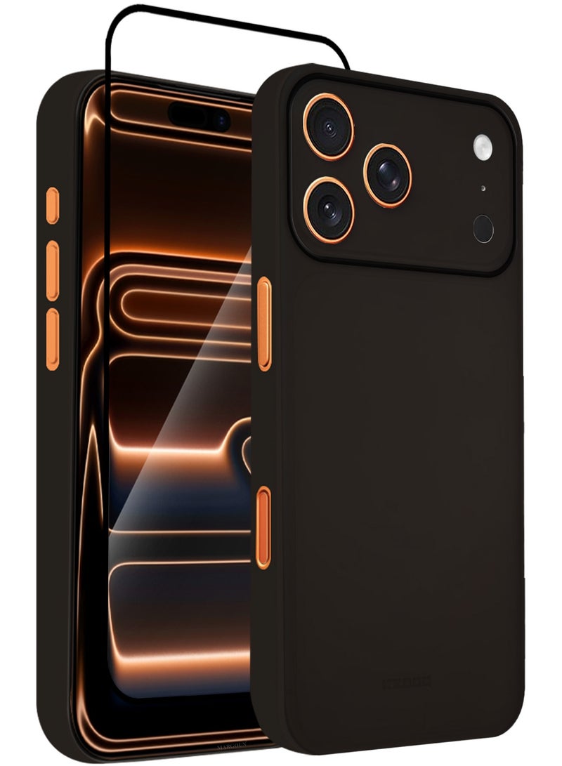 KZDOO 2 Packs Air Skin Case Cover for Apple iPhone 17 Pro Max - Sturdy Back Cover - Durable Thin Case - Drop Protection Cover with 3D Screen Protector - Black - Image 1