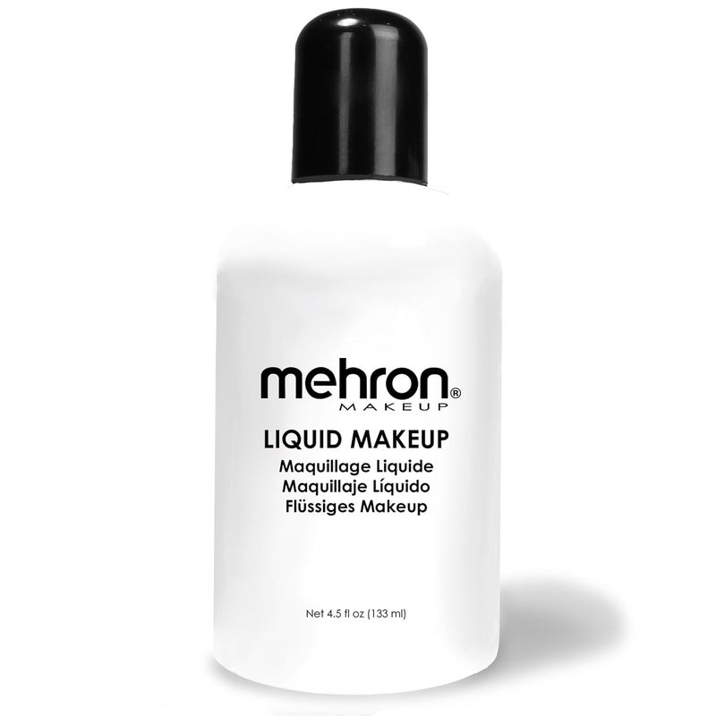 Mehron Makeup Liquid Makeup  Face Paint and Body Paint Perfect for Halloween Cosplay I Air Brush Compatible 45 oz 133 ml WHITE