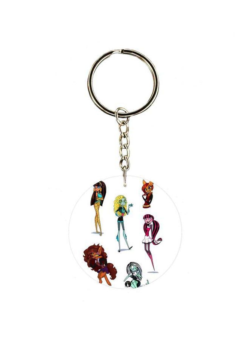 RKN Cartoon Girl Printed Keychain