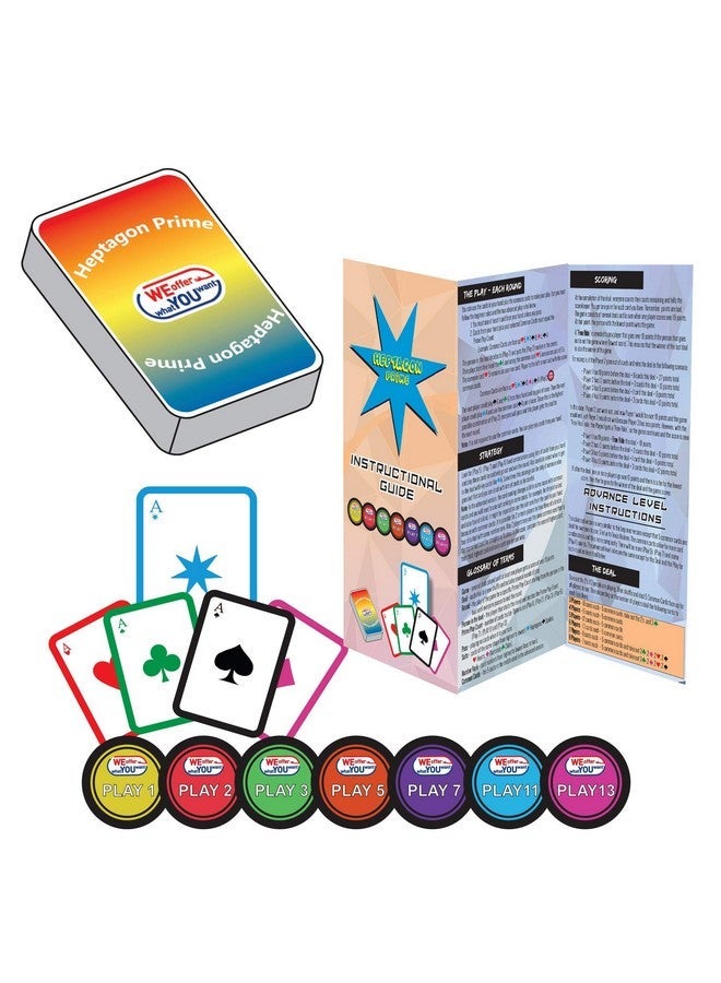 WEofferwhatYOUwant Heptagon Prime - Strategy Card Game Winner Takes All for Family and Friends from Beginner to Advanced Levels. Perfect for 5 or 6 Players. - Image 3