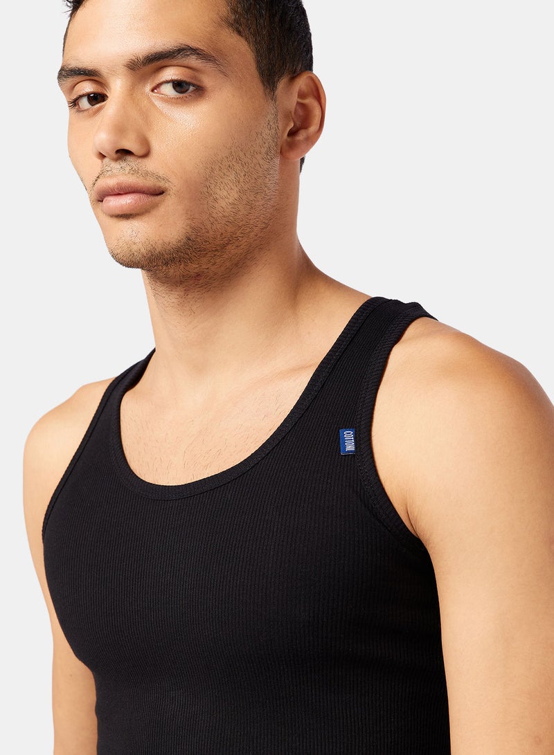 COTTONIL قميص داخلي مضلع أساسي (عبوة من 3 قطع) - Image 3