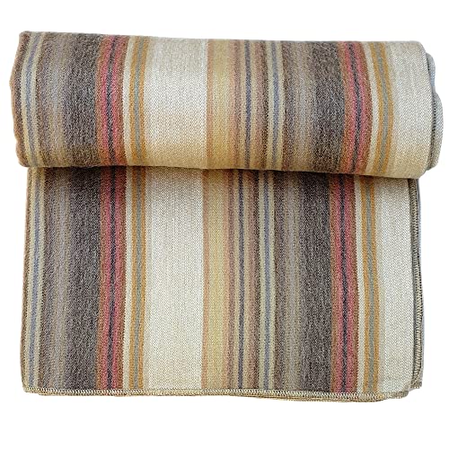 DAVLINA, Alpaca Wool Throw Blanket | Super Soft, Lightweight, Breathable and Hypoallergenic | Non-Itchy or Scratchy (Beige Brown Varicolored, Striped) - Image 3