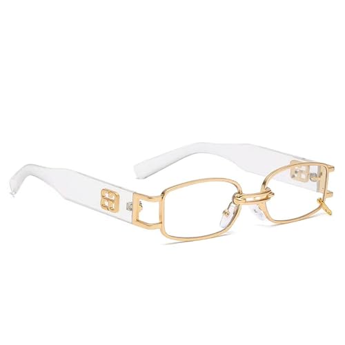Dervin UV Protected Rectangular Sunglasses for Men and Women (Clear) - Image 1