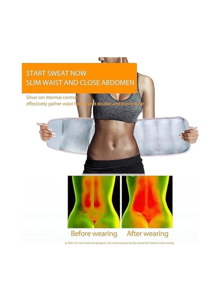 Waist Trainer Belt for Women, Grey Waist Trainer and Sweat Band Back Brace Support for Pain Relief Lumbar Strain Reduce Belly Weight Loss Sweat Belt Band Belly Stomach Wrap - Image 3