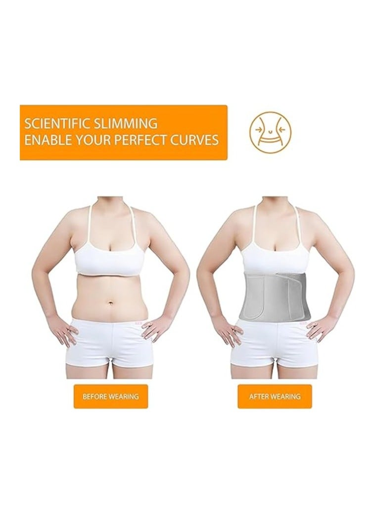 Waist Trainer Belt for Women, Grey Waist Trainer and Sweat Band Back Brace Support for Pain Relief Lumbar Strain Reduce Belly Weight Loss Sweat Belt Band Belly Stomach Wrap - Image 4