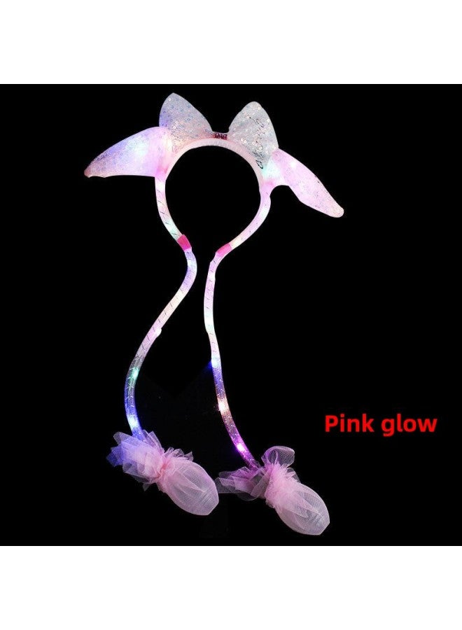 Net Red Luminous Rabbit Ears Pinch Will Move The Ears Tremble With Luminous Rabbit Ears Head Hoop Sequin Ears-Color:Sequins Will Move Rabbit Ears ]  - Image 4