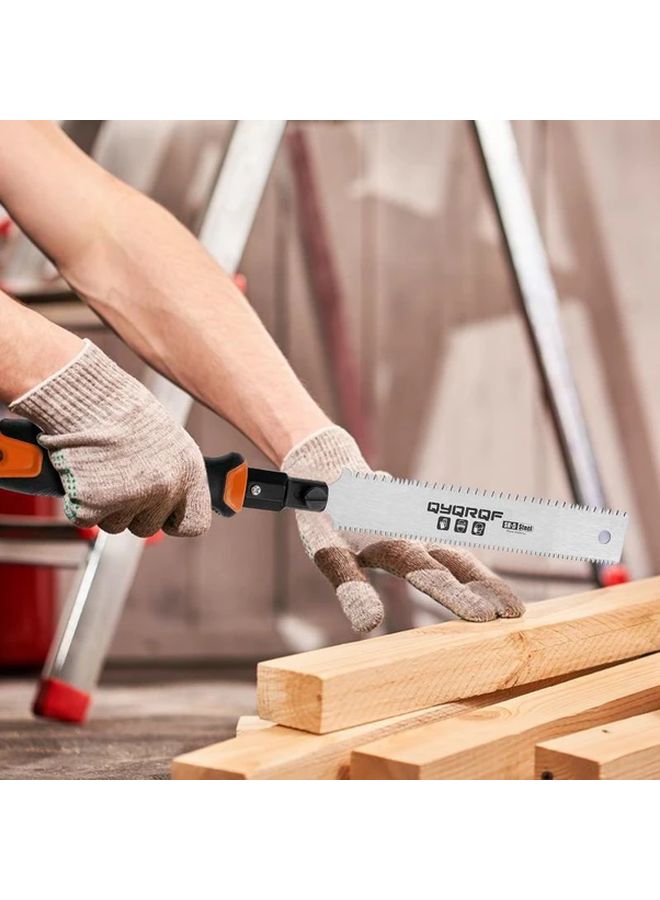 Green Japanese Flush Cut Hand Saw 7 Inch Double Edged Pull Saw for Woodworking - Image 5