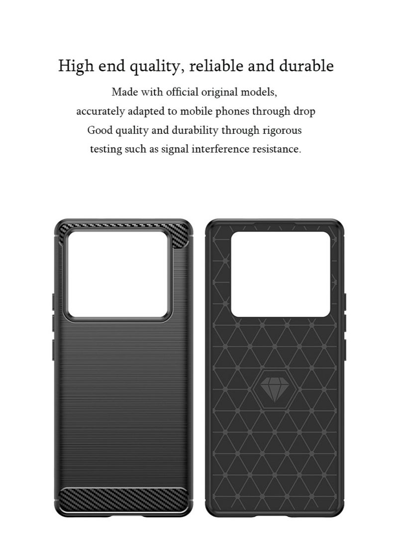 SNBFA Infinix Note 40 Pro 5G/Infinix Note 40 Pro+ 5G Case Cover, Flexible Shock-Absorbing TPU Protective Protector Cover and Slim Soft Cell Accessories Protective Women Men Carbon Fiber Black - Image 2