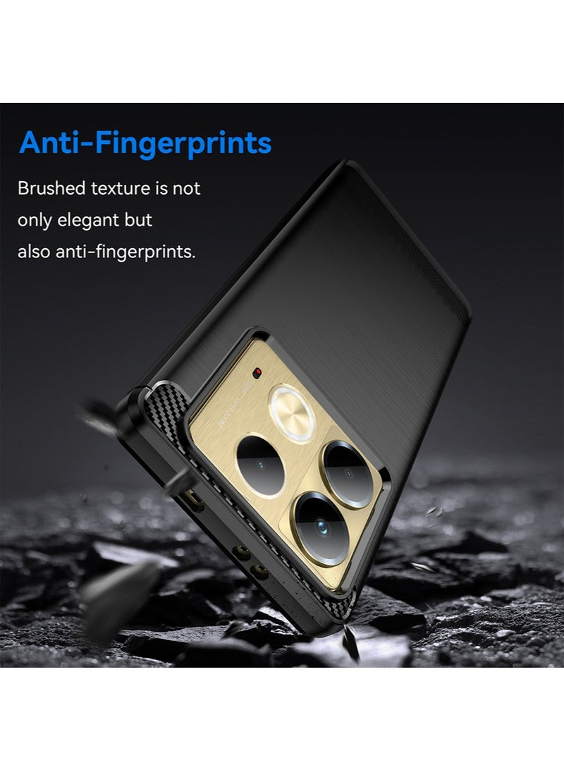 SNBFA Infinix Note 40 Pro 5G/Infinix Note 40 Pro+ 5G Case Cover, Flexible Shock-Absorbing TPU Protective Protector Cover and Slim Soft Cell Accessories Protective Women Men Carbon Fiber Black - Image 4