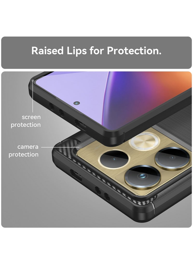 SNBFA Infinix Note 40 Pro 5G/Infinix Note 40 Pro+ 5G Case Cover, Flexible Shock-Absorbing TPU Protective Protector Cover and Slim Soft Cell Accessories Protective Women Men Carbon Fiber Black - Image 5