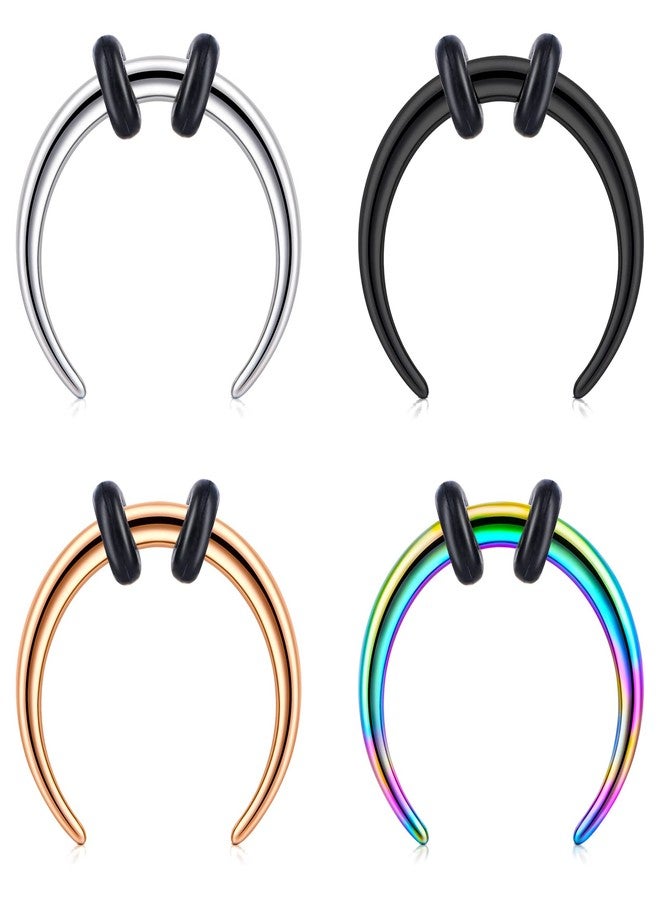 QWALIT Surgical Steel Septum Ring 16g - Septum Jewelry, Pincher, Nose Rings for Piercing 10mm - Image 1