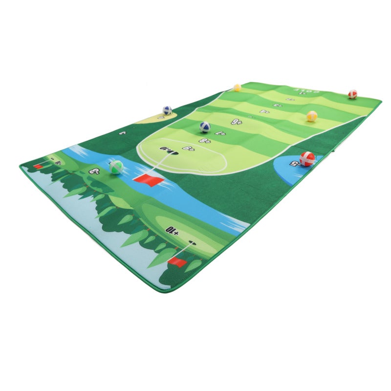 Chipping Game Mat Set: 20 Soft Balls 6 Ground Stakes Durable Washable Fabric - Portable Easy Operation Toss Game Toy for Family Kids Adults Indoor Outdoor Parties - Image 5