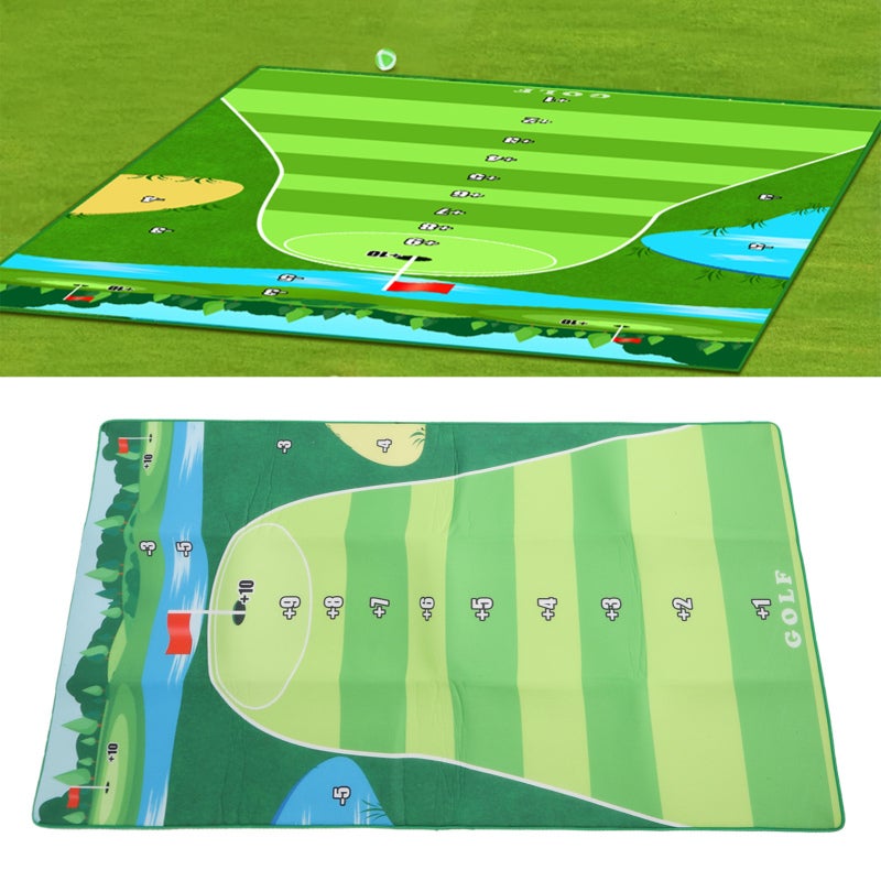 Chipping Game Mat Set: 20 Soft Balls 6 Ground Stakes Durable Washable Fabric - Portable Easy Operation Toss Game Toy for Family Kids Adults Indoor Outdoor Parties - Image 1