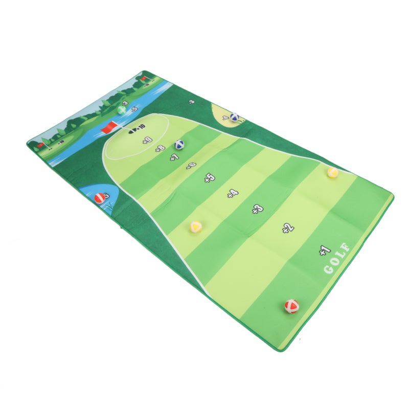 Chipping Game Mat Set: 20 Soft Balls 6 Ground Stakes Durable Washable Fabric - Portable Easy Operation Toss Game Toy for Family Kids Adults Indoor Outdoor Parties - Image 4