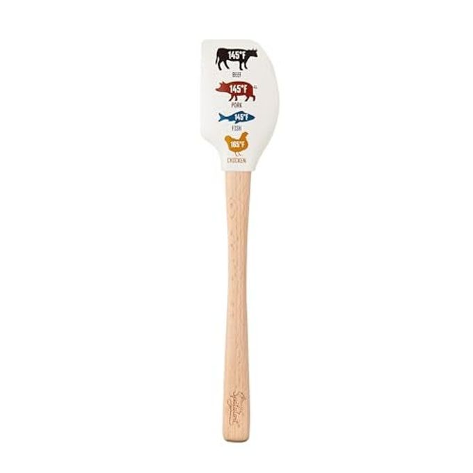 Tovolo Spatulart Meat Conversions Silicone Spatula with Wood Handle  BPA Free, Heat-Resistant, Ideal for Baking, Mixing & Meal Prep - Image 4