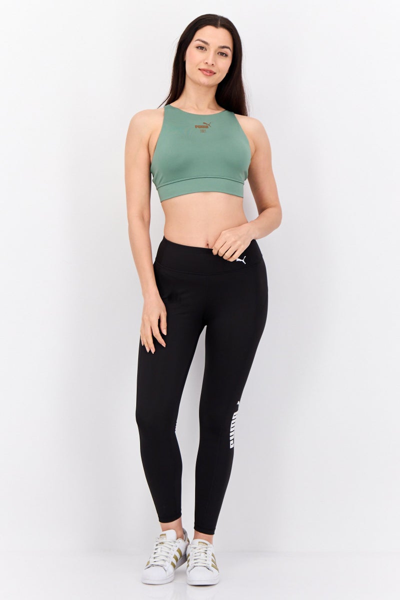 PUMA WomenSportswear Fit Brand Logo Padded Sports Bra, Sage Green - Image 4