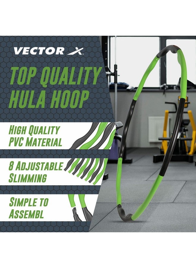 Vector X Hoola Hoop Fitness Exercise Weighted Detachable and Size Adjustable Design Hula Hoops for Adult, Lose Weight Fast by Fun Way, 8 Inter Lockable Pieces-26 inch Diameter - Image 3