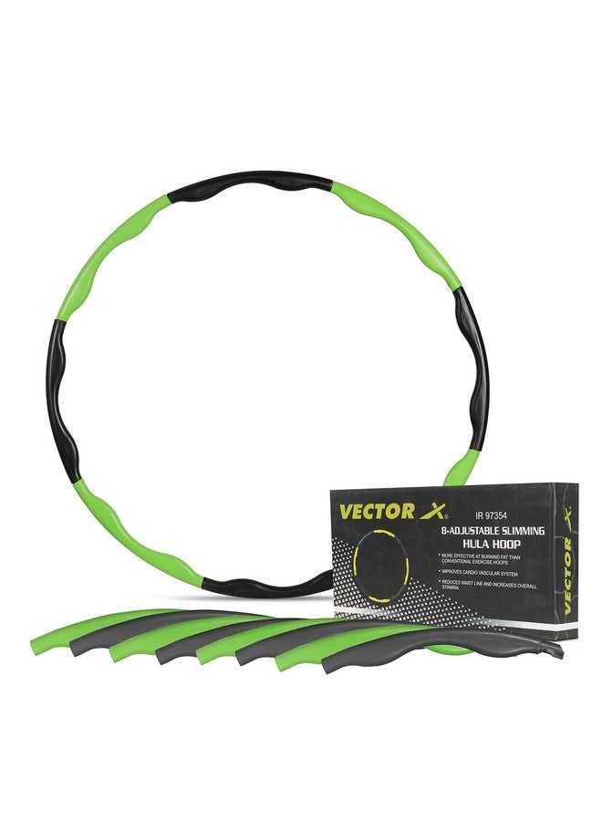 Vector X Hoola Hoop Fitness Exercise Weighted Detachable and Size Adjustable Design Hula Hoops for Adult, Lose Weight Fast by Fun Way, 8 Inter Lockable Pieces-26 inch Diameter - Image 1