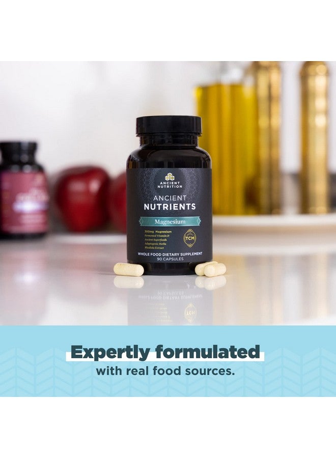 آينشنت نيوترشن مكمل غذائي غني بالمغنيسيوم من شركة Ancient Nutrition، بتركيز 300 ملغ من المغنيسيوم مع فيتامين د لدعم المناعة، أعشاب مُكيفة، مُنشَّط بالإنزيمات، مناسب لحمية الباليو والكيتو، 90 كبسولة - Image 5