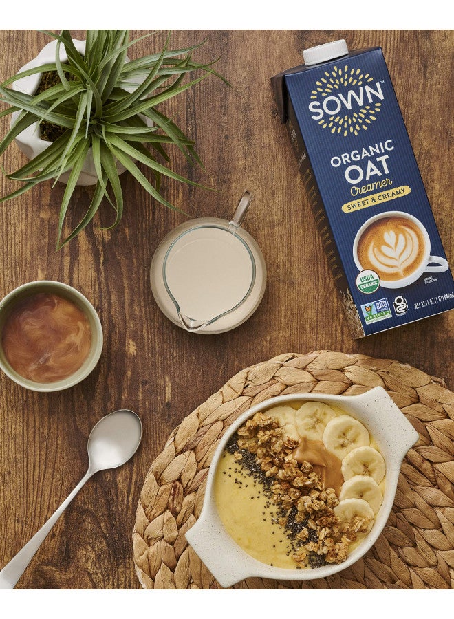 SOWN SOWN Organic Oat Creamer Sweet & Creamy - Barista Oat Milk Non Dairy Coffee Creamer - Plant Based, Dairy-Free, Vegan, Gluten-Free, Non-GMO, Shelf Stable - 32oz (Pack of 6)  - Image 3
