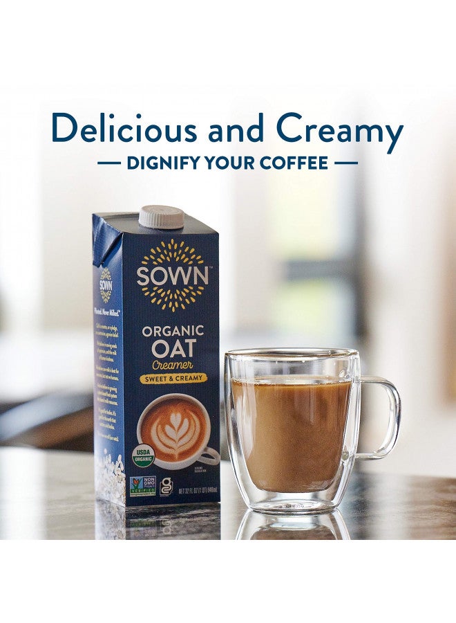 SOWN SOWN Organic Oat Creamer Sweet & Creamy - Barista Oat Milk Non Dairy Coffee Creamer - Plant Based, Dairy-Free, Vegan, Gluten-Free, Non-GMO, Shelf Stable - 32oz (Pack of 6)  - Image 2