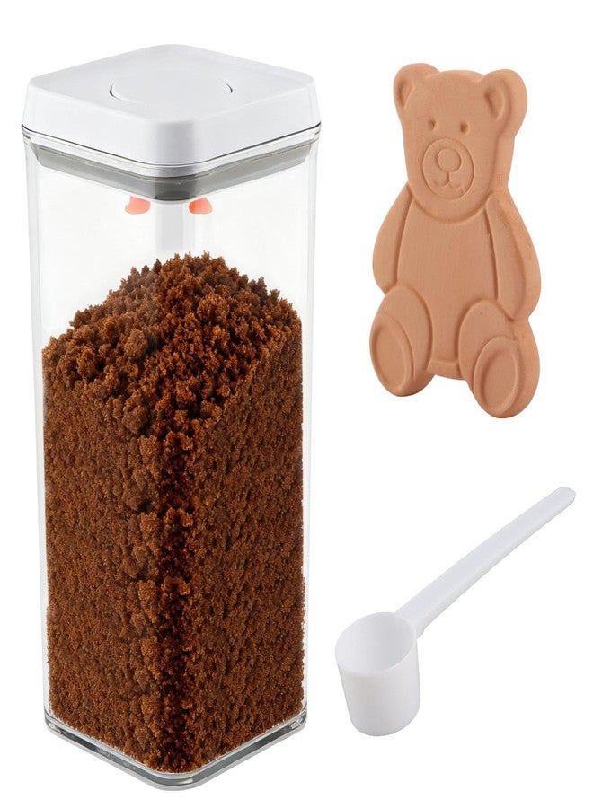 WeiLingBo Brown Sugar Keeper Storage Container With Lids Airtight, 2.3 Quart Brown Sugar Keeper Storage Container with Spoon, Food Saver Jar for Cookies or Crackers - Image 1