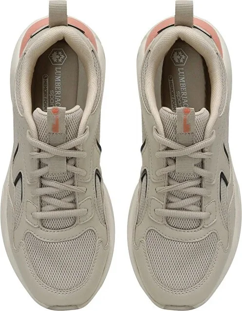 LUMBERJACK Dakota 4fx Memory Insole Lace Up Light Sole Women's Sneakers Beige