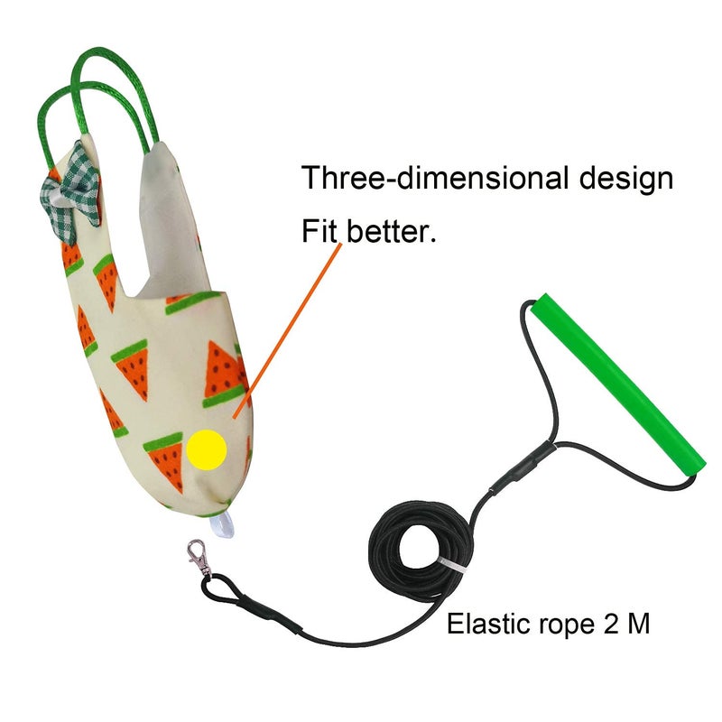 VANTRONIK VANFAVORI Bird Diaper Harness Flight Suit Clothes with 80 Inch Flying Leash for Parrots Cockatiel Pet Birds, Watermelon,Including A Cotton Pad - Image 2
